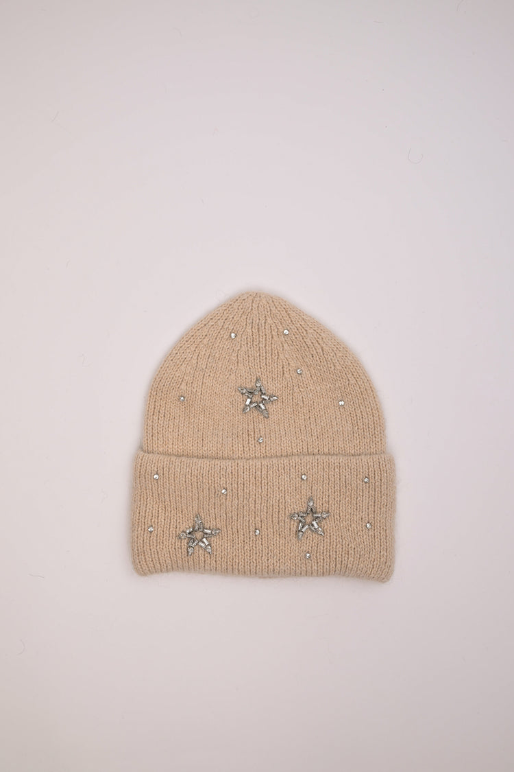 Berretto con stelle in strass