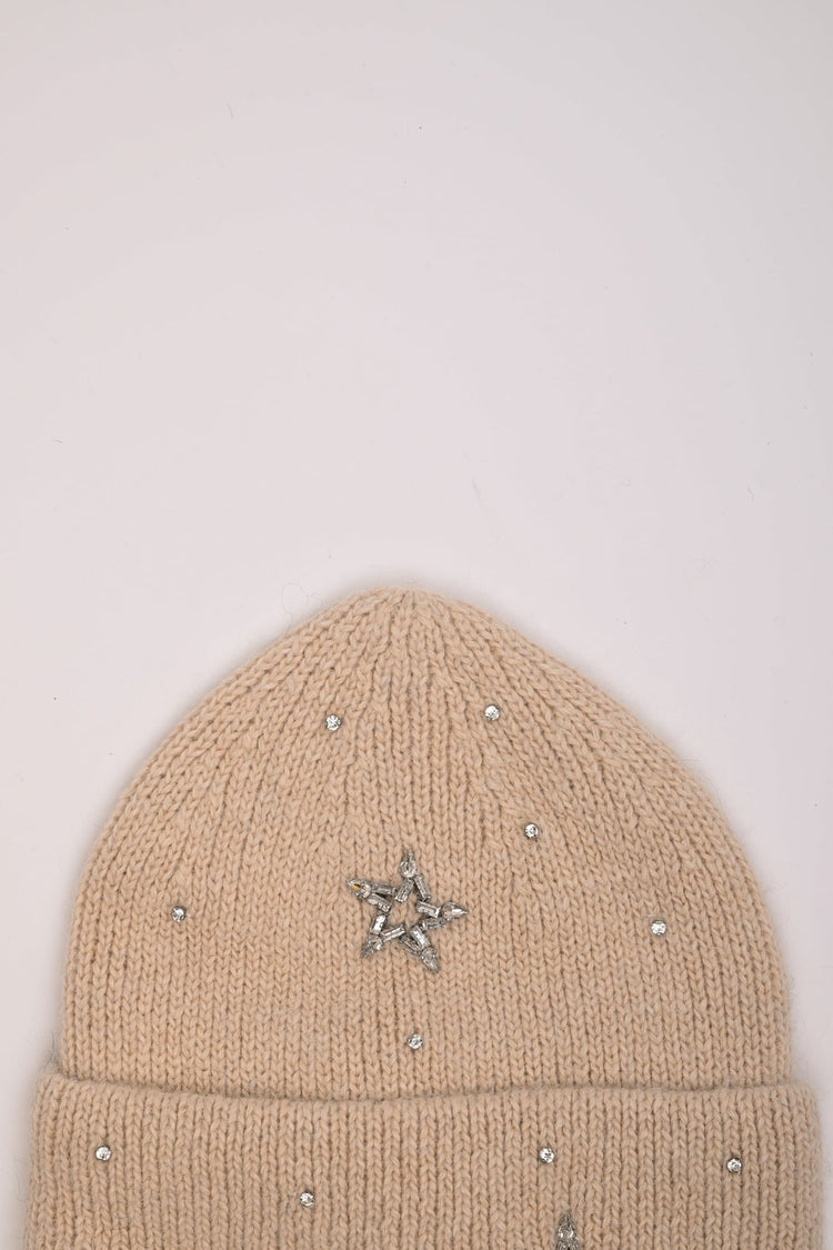 Berretto con stelle in strass