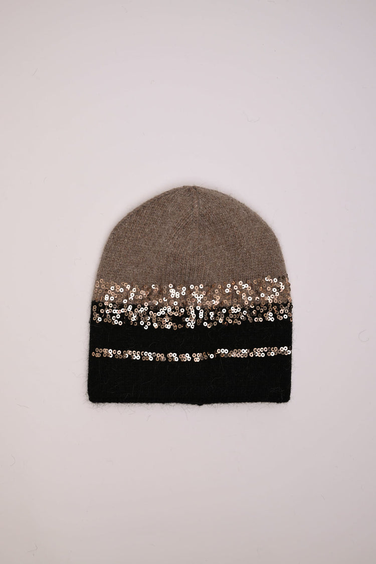 Cappello fango e nero con paillettes