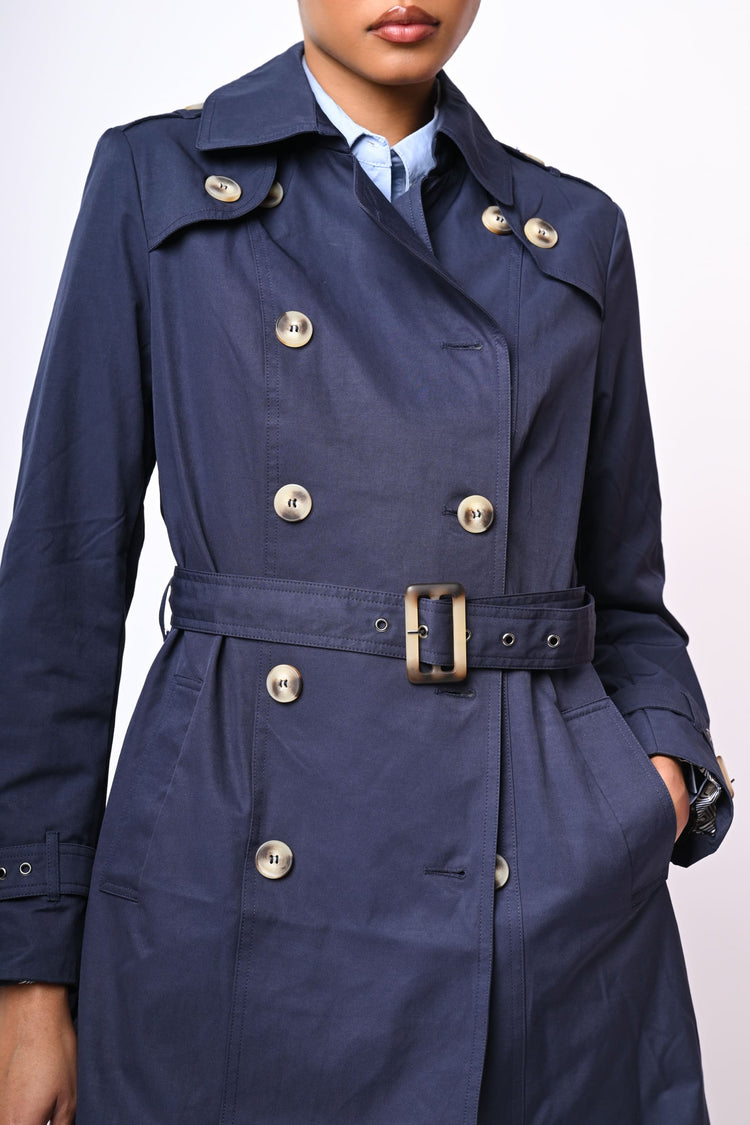 Trench doppiopetto con cintura