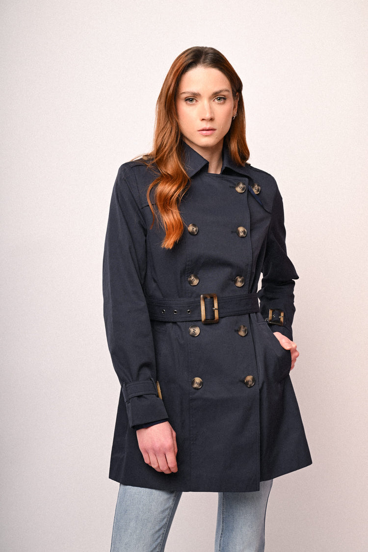 Trench basic doppiopetto con cintura