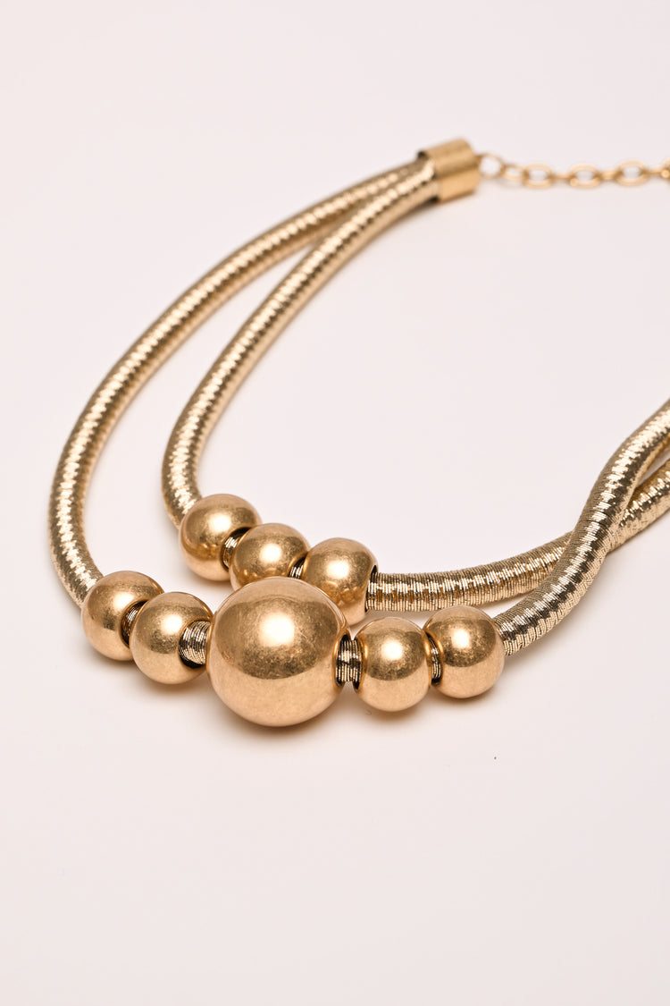 Collana a doppio filo con sfere