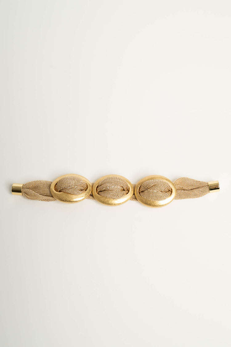 Bracciale in tessuto dorato con ovali