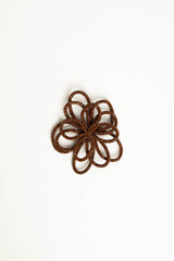 Spilla floreale con strass cioccolato