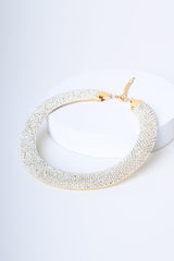 Collana rigida con perline e strass