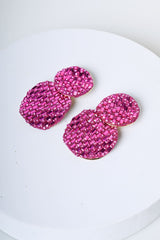 Orecchini a cerchi piatti con strass