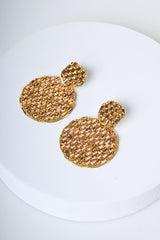 Orecchini a cerchi piatti con strass