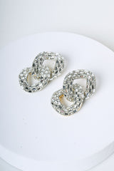 Orecchini a doppio cerchio con strass