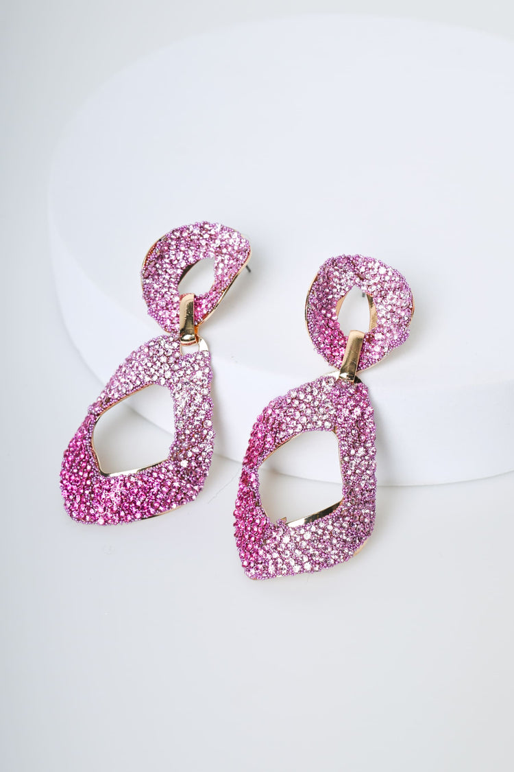 Orecchini geometrici con strass