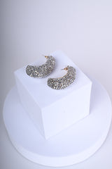 Orecchini chunky a semicerchio con strass