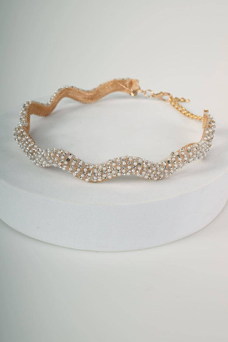 Collana choker con perline