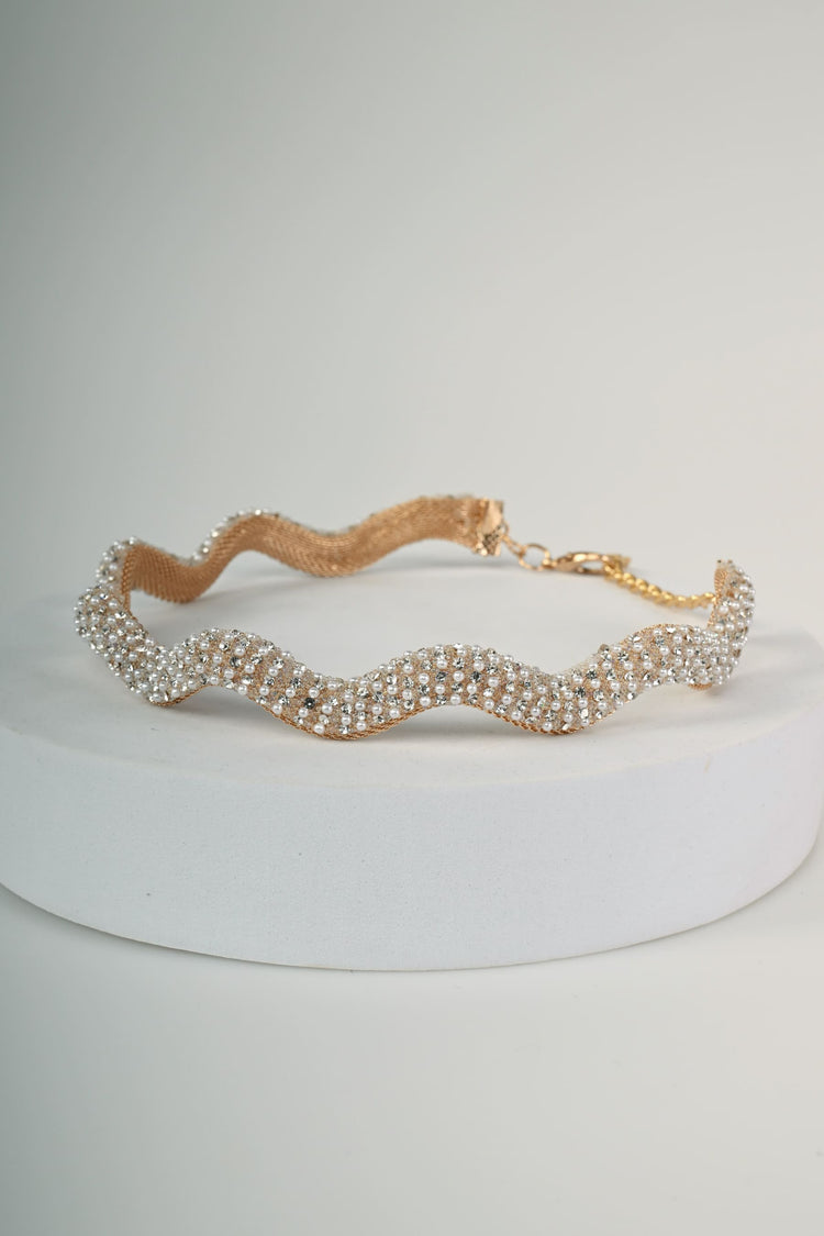 Collana choker con perline