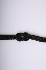 Cintura con nodo, perline e strass