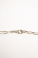 Cintura gioiello con nodo in strass argento