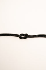 Cintura gioiello nera con nodo e strass