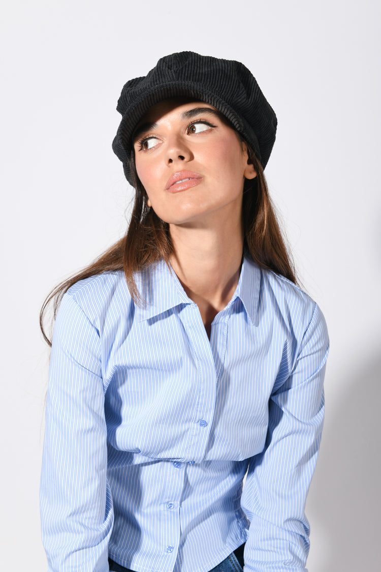 Cappello in velluto a coste