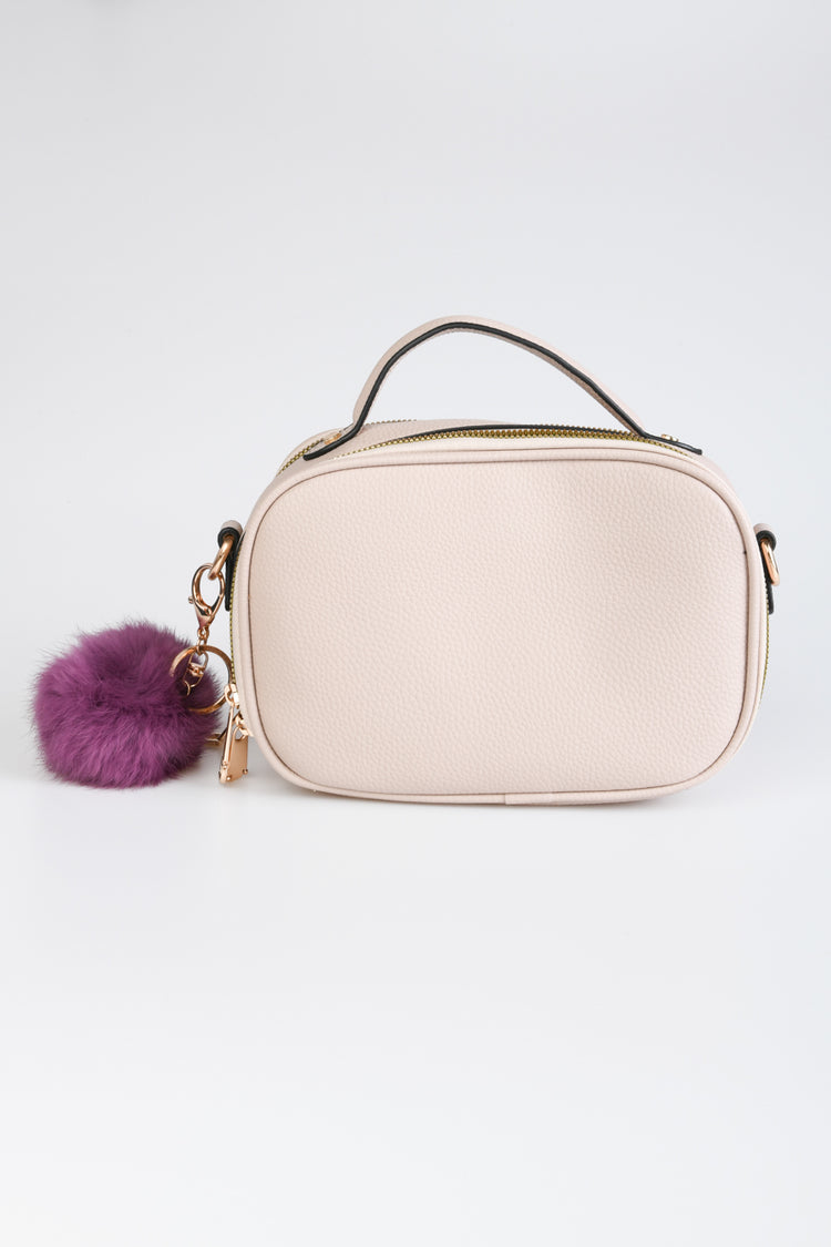 Borsa a tracolla con pompon