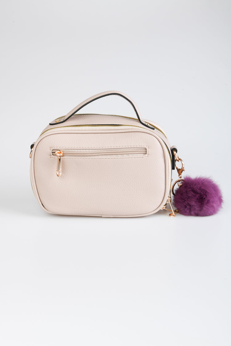Borsa a tracolla con pompon