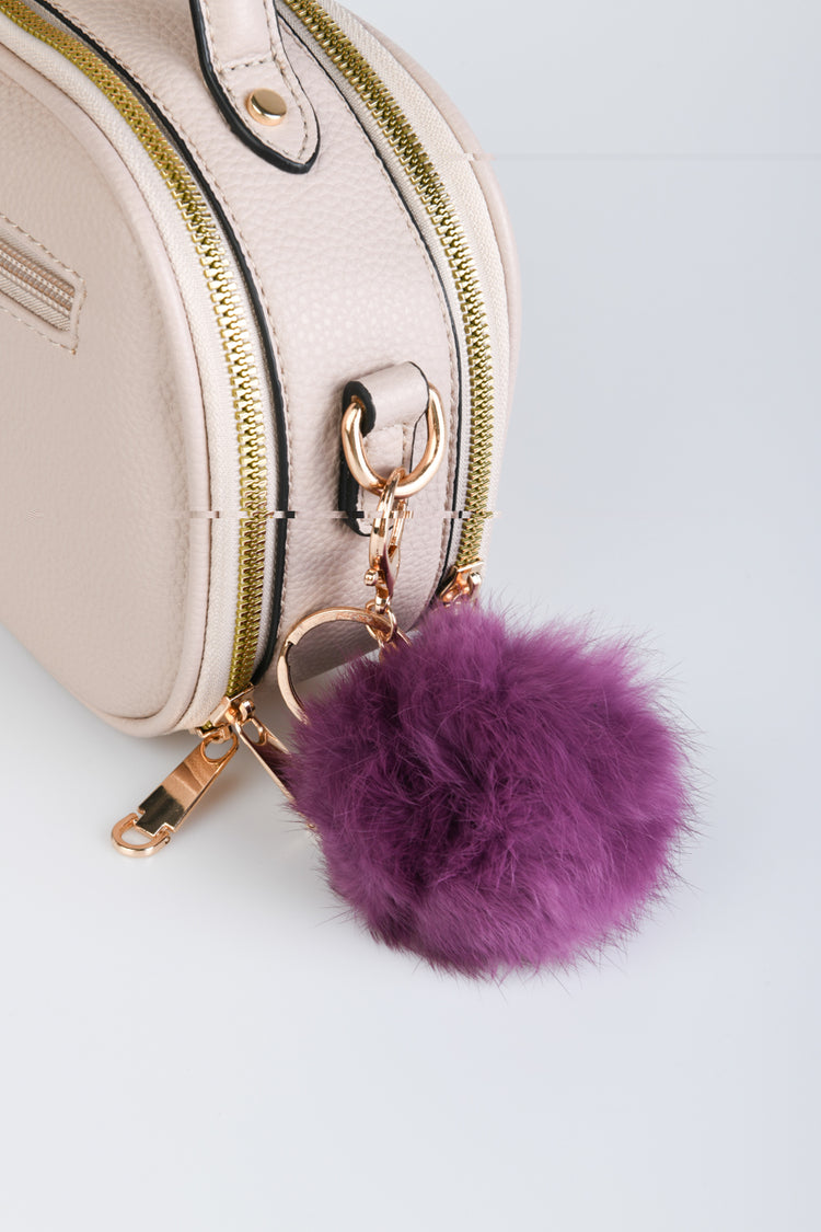 Borsa a tracolla con pompon