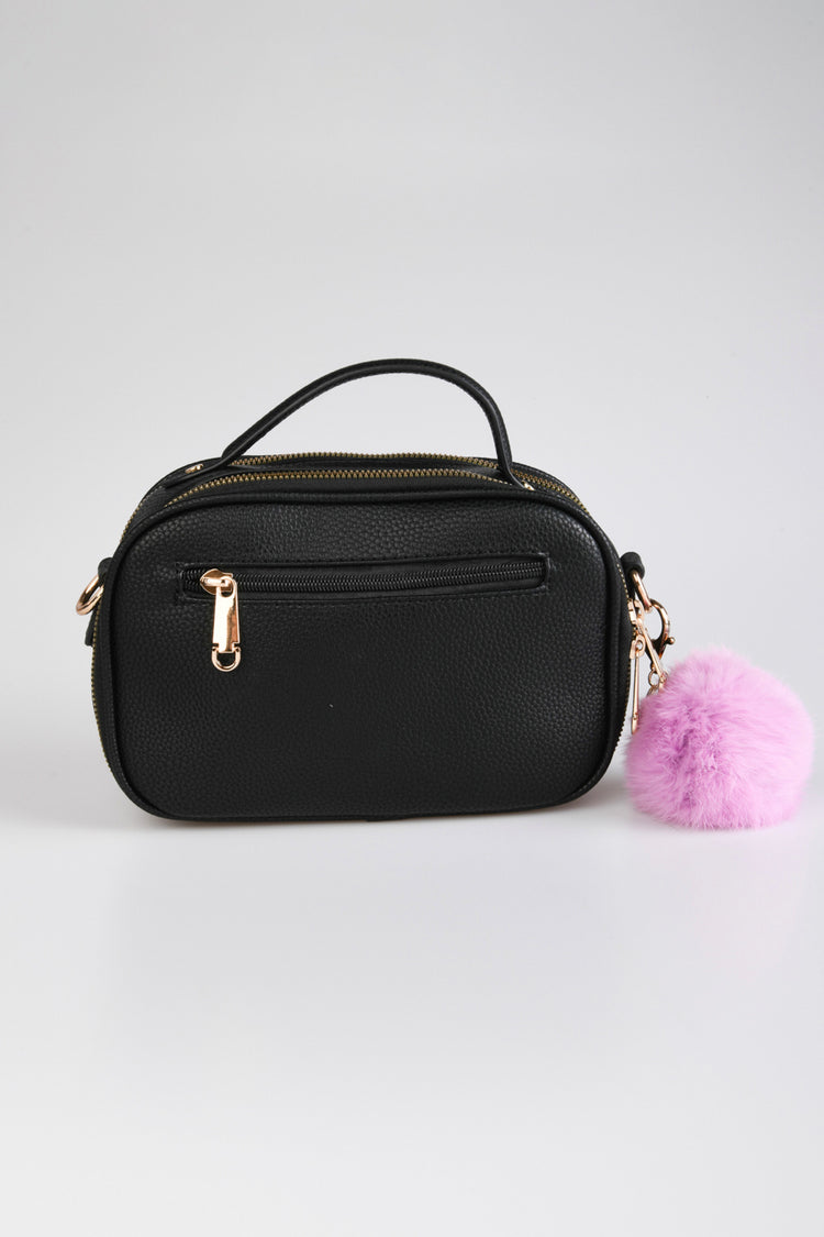 Borsa a tracolla con pompon