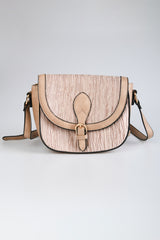 Borsa tracolla goffrata con fibbia