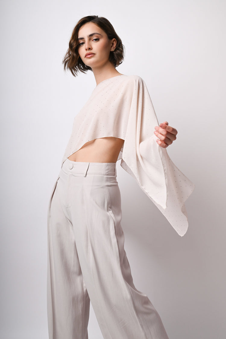 Coprispalle in georgette con strass