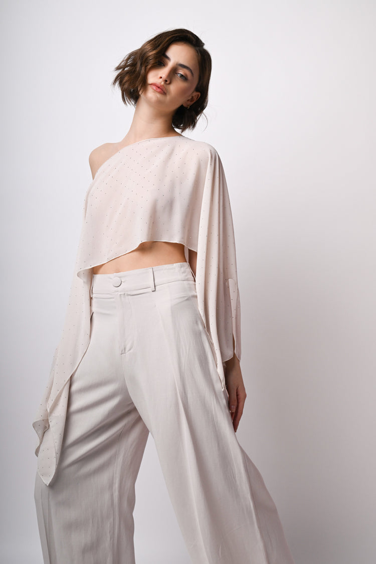 Coprispalle in georgette con strass