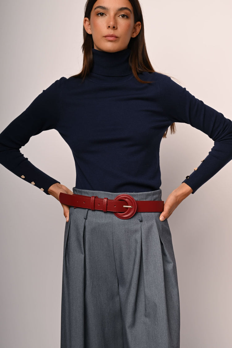 Pantaloni palazzo con fiore 3D