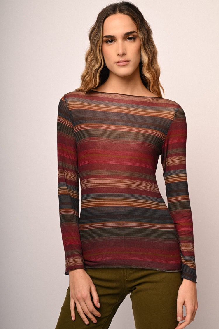 Top basic in maglia a righe