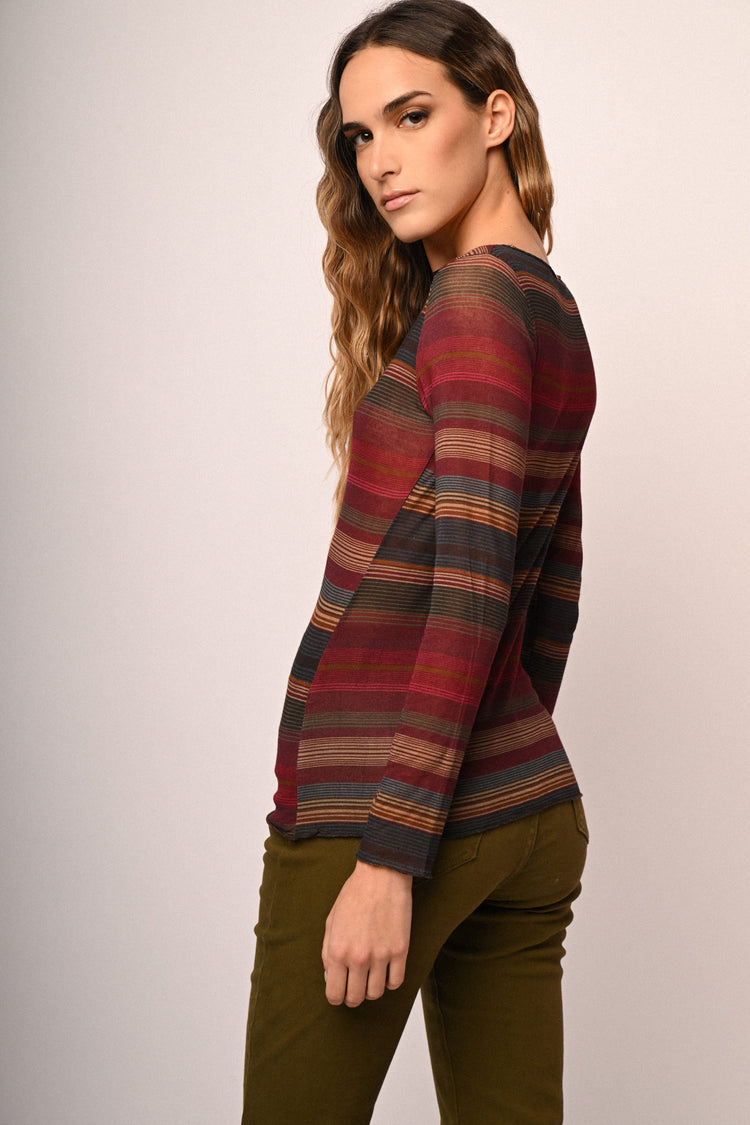 Top basic in maglia a righe