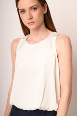 Top a palloncino in raso bianco