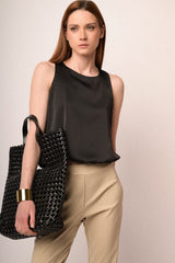 Top a palloncino in raso nero