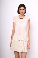 Top in georgette plissettato
