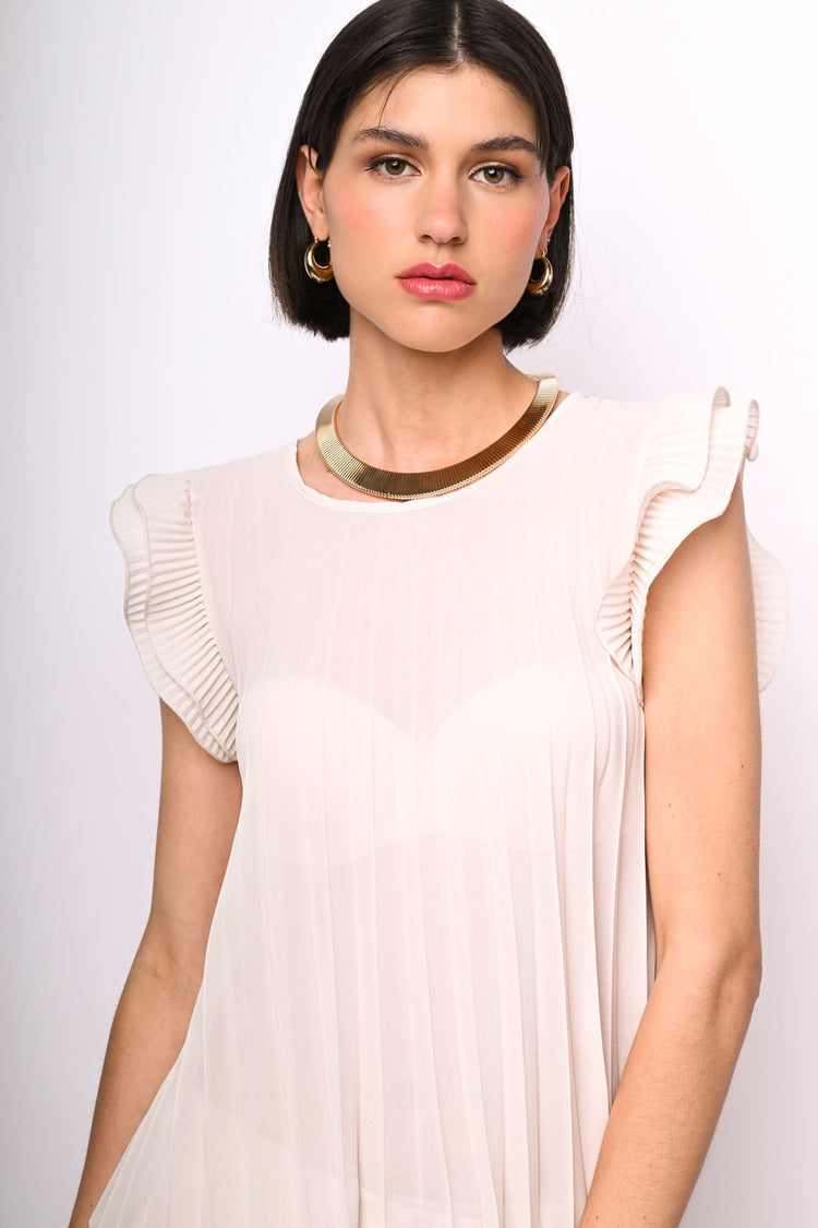 Top in georgette plissettato