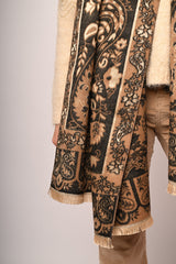 Sciarpa jacquard con motivi etnici