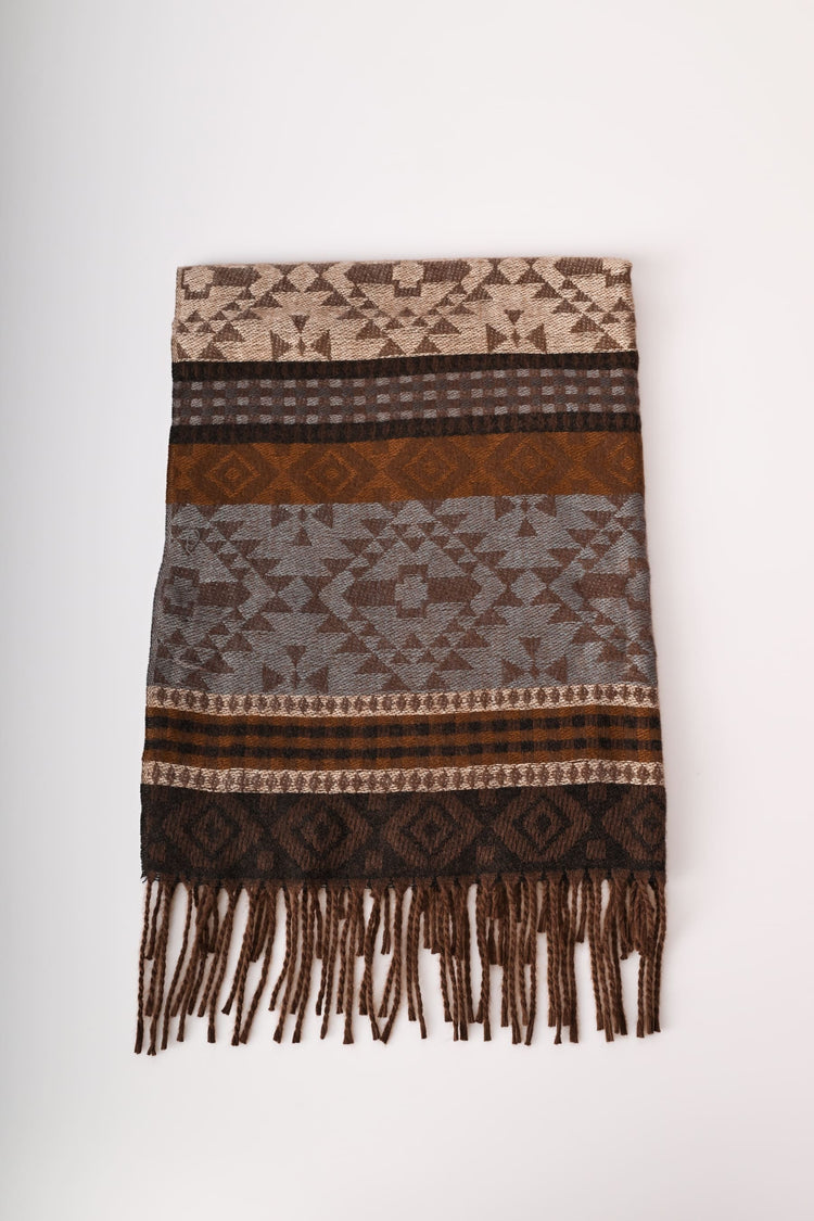 Sciarpa in jacquard con motivi geometrici