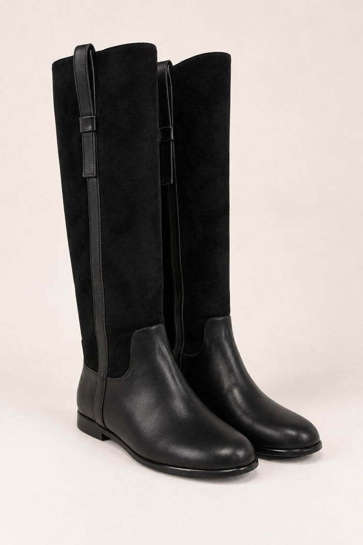 Stivale alto in velour