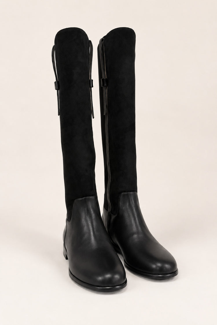 Stivale alto in velour