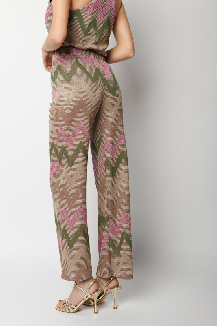Pantaloni a motivo zig-zag