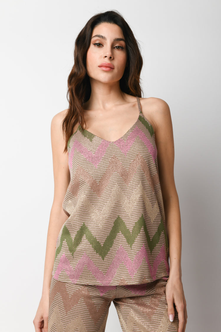 Top con motivo zig-zag