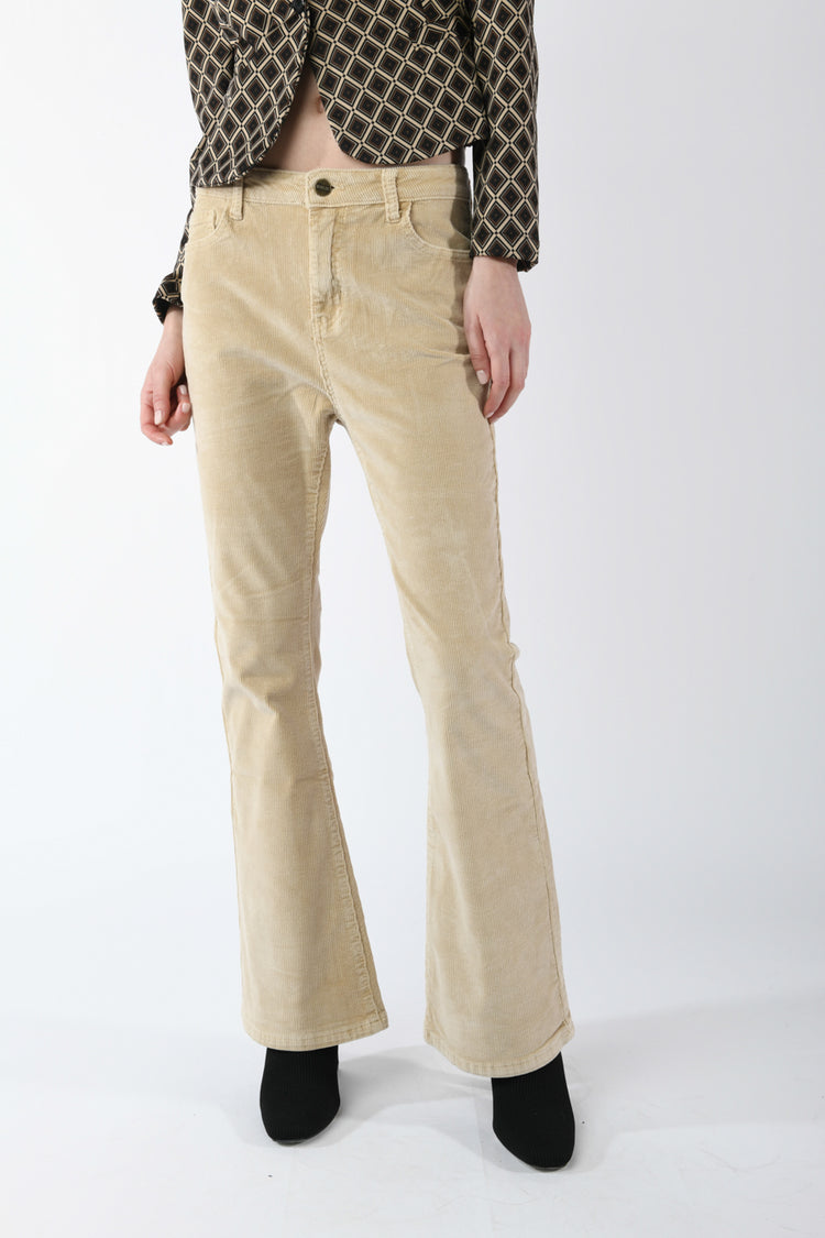 Pantaloni svasati in velluto a coste