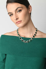 Collana con cristalli rotondi
