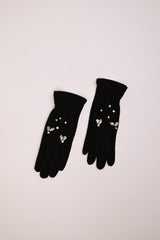 Guanti con decorazione strass