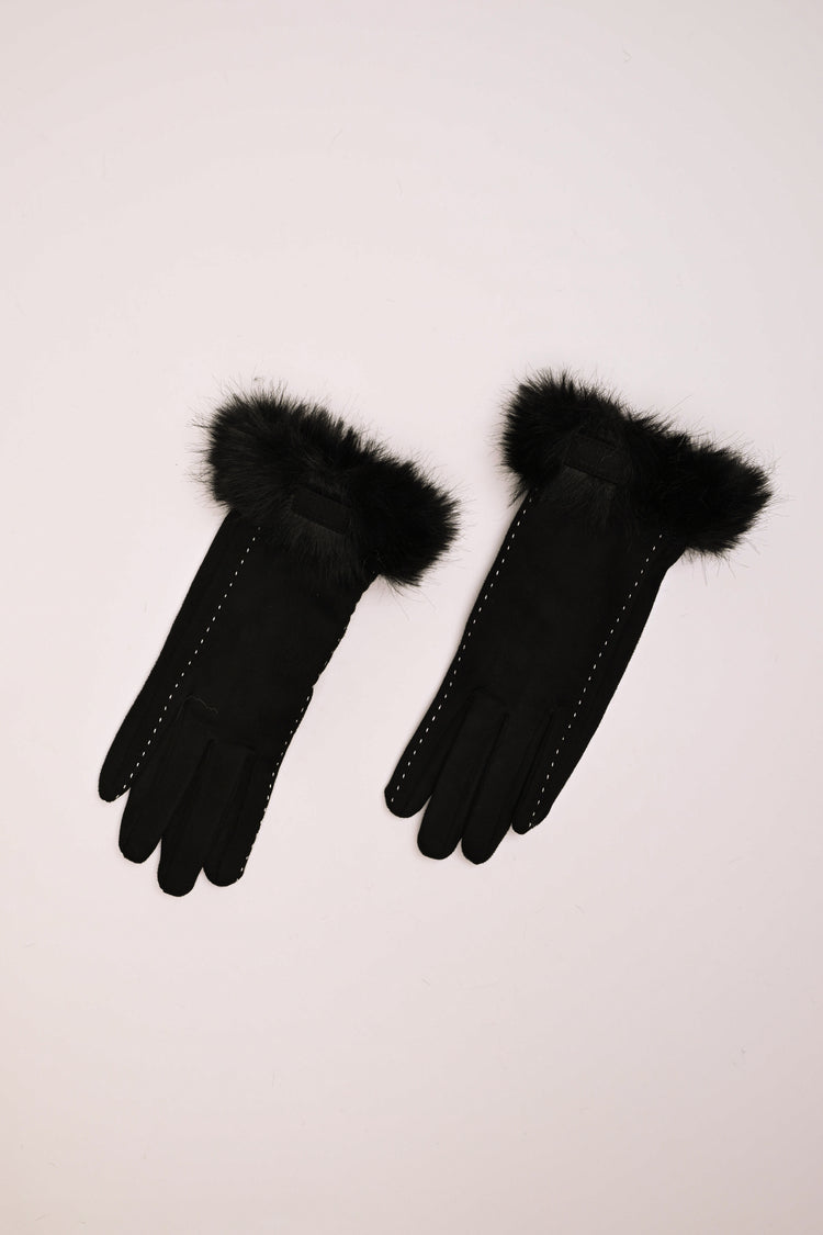 Guanti con polsini in faux fur