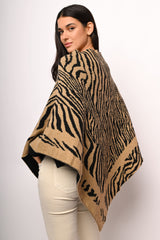 Poncho in jacquard tigrato