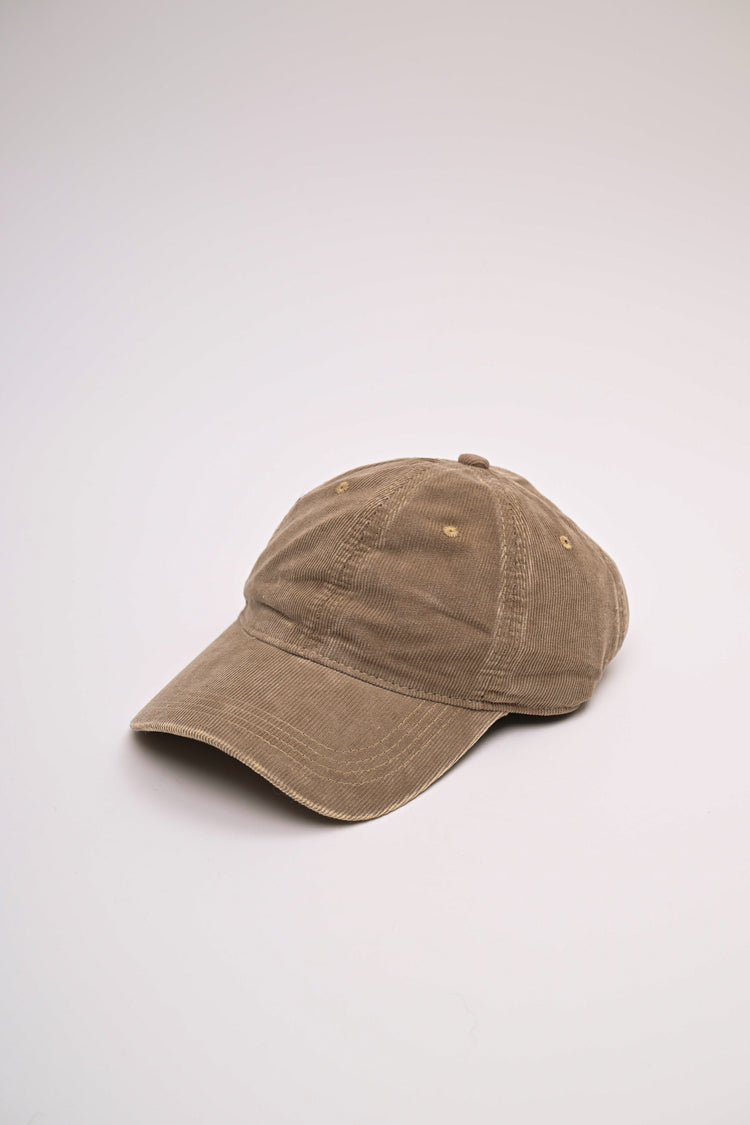 Cappello da baseball in velluto a coste fango