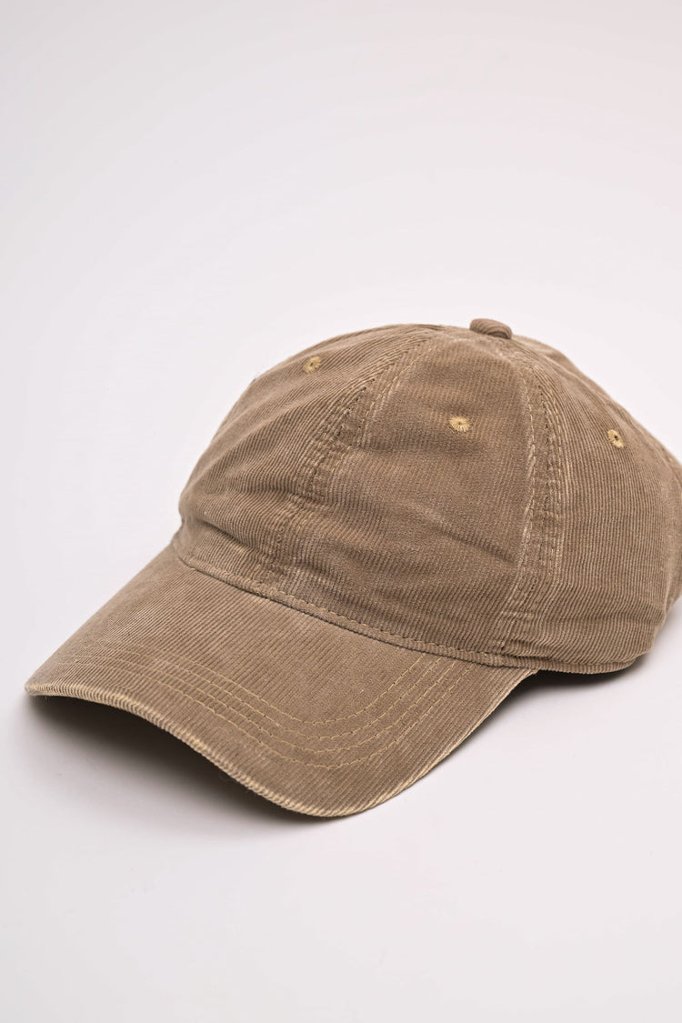 Cappello da baseball in velluto a coste fango