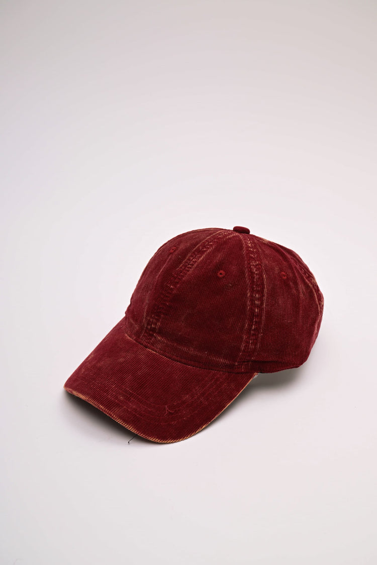 Cappello da baseball in velluto a righe