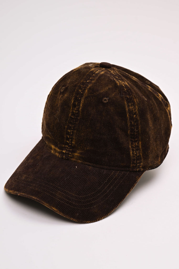 Cappello da baseball in velluto a righe