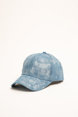 Cappello da baseball in denim azzurro vintage